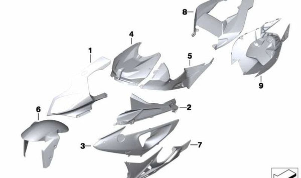 Cubierta carenado superior derecha OEM 46637728510 para BMW Motorrad C 600 Sport K18. Recambio original BMW.