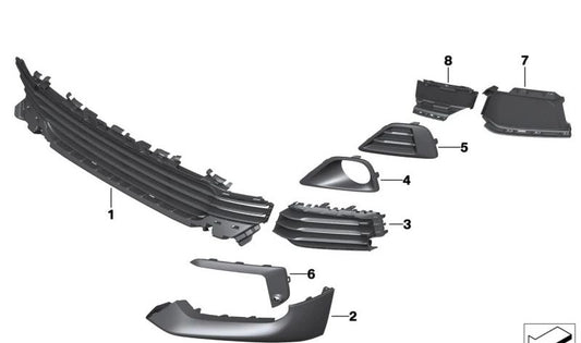 OEM 5117429015 Grille latérale gauche pour BMW F39. BMW d'origine.