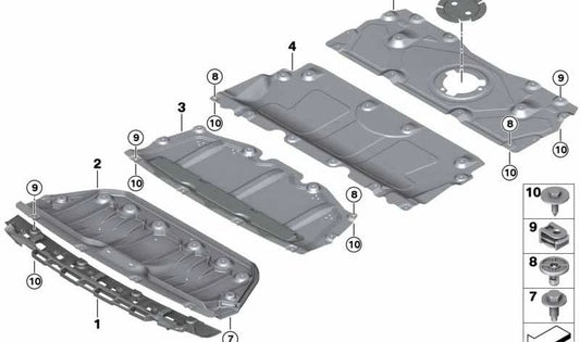 Motore anteriore inferiore OEM 51759477058 per BMW G26. BMW originale.