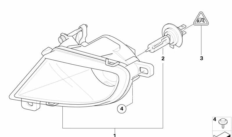 Faros antiniebla derecho OEM 63177177712 para BMW E60, E61. Original BMW.