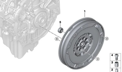 Flyer OEMA BIMASA 2121222900 per BMW E46 M3, M3 CSL, Z4 E85 M 3.2, Z4 E86 M 3.2. Compatibile con motori S54 e cambiamento manuale. BMW originale.