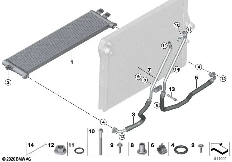 Parafuso ISA com arruela para BMW Series 1 F20, F21, Série 2 F22, Série 3 F30, F31, F34, F80, Série 4 F32, F82 (OEM 07129906569). BMW original