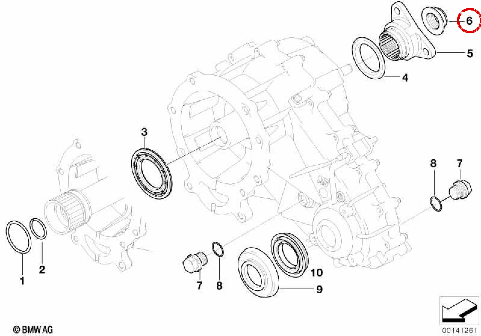 OEM Brida Nut 27127531522 per BMW E46, E53. BMW originale.
