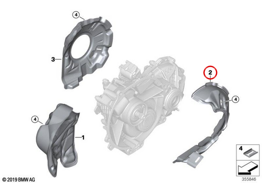 Couverture différentielle gauche OEM 27207643217 pour BMW i3 (I01). BMW d'origine.