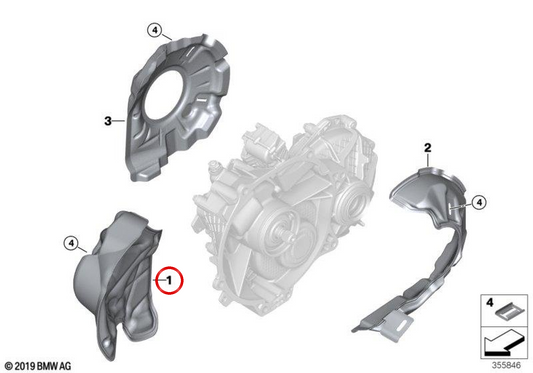 Elektrische Getriebeabdeckung 27207644221 für BMW i3 (I01). Original BMW.