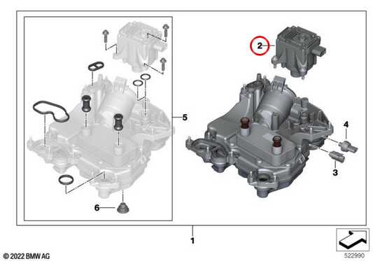Pompe à huile OEM 27218845292 pour BMW G26, G60, G61, G68, G70, U11, U12, U10, G08, I20, U25. BMW d'origine.