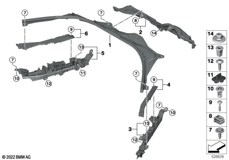 Lower Part of the Separation for BMW 2 Series G42, G87 3 Series G20, G21, G28, G80 4 Series G22, G23, G26, G82, G83 Z4 G29 (OEM 51717428151). Original BMW