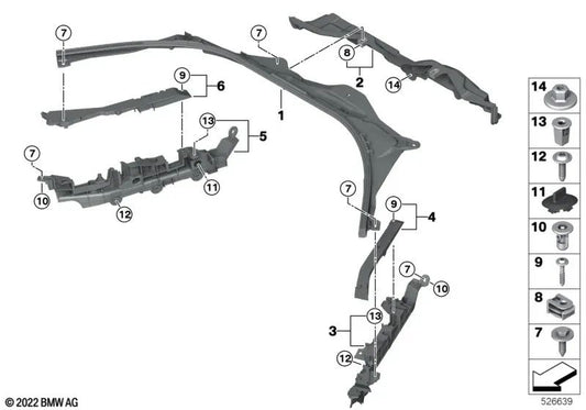 Lower Part of the Separation for BMW 2 Series G42, G87 3 Series G20, G21, G28, G80 4 Series G22, G23, G26, G82, G83 Z4 G29 (OEM 51717428151). Original BMW