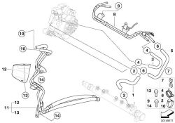 Tubo flexible de combustible OEM 13537790861 para MINI R50 One D (03/2003 - 07/2006). Original MINI.
