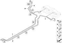 Tubería de retorno de combustible delantera OEM 16126761159 para MINI R50 One D. Original MINI.