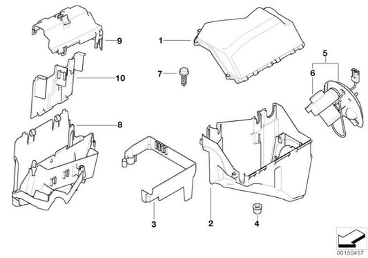 Tapa para caja de mecanismo de mando OEM 12907570071 para BMW E46, X3 E83, Z4 E85. Original BMW.