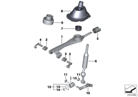 Palanca de cambio reforzada OEM 25117529067 para BMW E81, E82, E87, E88, E90, E91, E92, E93, E84. Recambio original BMW.