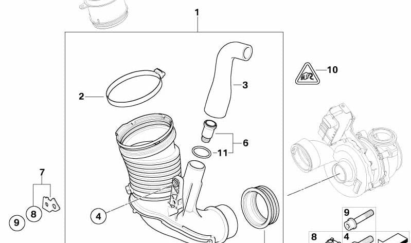 Tubo de aire limpio para BMW E83N (OEM 13713420246). Original BMW