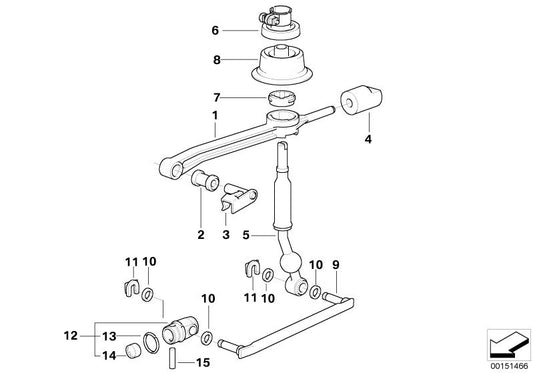 Varilla de conexión curvada OEM 25111221544 para BMW E36 (12/1989 - 07/2000). Original BMW.