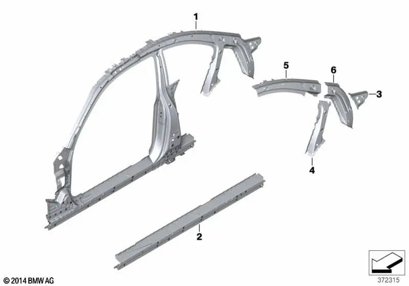 C-pillar shoe right for BMW F22, F87 (OEM 41007342114). Original BMW