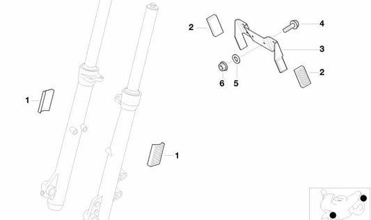 Adaptateur d'enregistrement OEM 46627708847 pour BMW Motorrad G 650 X (GK15) Modèles 0141, 0164, 0165, 0167. Valide de 2006 à 2009. BMW Motorrad.