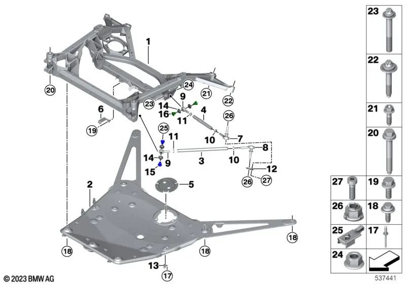 Vite combinata per BMW G87, G80, G81, G82, G83 (OEM 07148746193). BMW originale