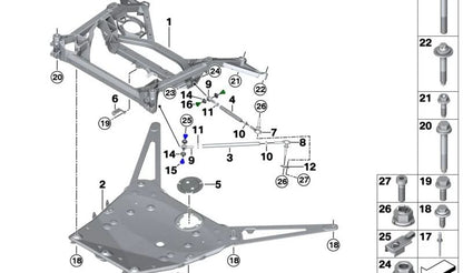 Tuerca de fijación OEM 31106767496 para BMW E81, E82, E87, E88, F87, E90, E91, E92, E93, F80, F82, F83, E84, E89, G29. Original BMW.