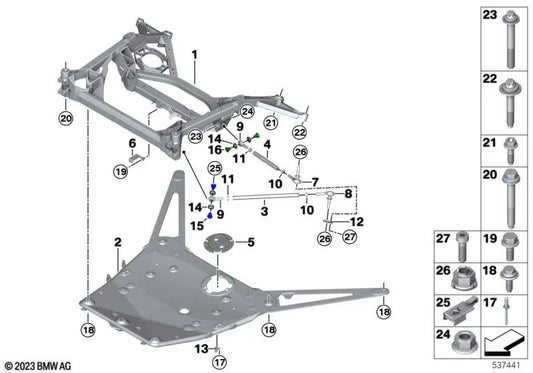 Cabeza de articulación para varios modelos/series de BMW (OEM 31108448621). Original BMW.