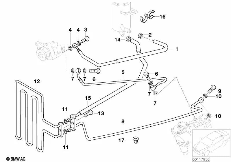 Returnrohr für BMW E39 (OEM 32412229218). Original BMW