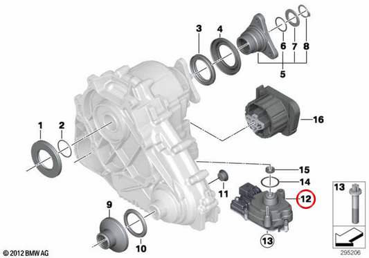 OEM longitudinal torque module 27605A371F4 for BMW F20, F21, F22, F23, F30, F31, F34, F35, F32, F33, F36, F07, F10, F11, F18, F06, F12, F13, F01, F02, F25, F26, F F86. Original BMW.