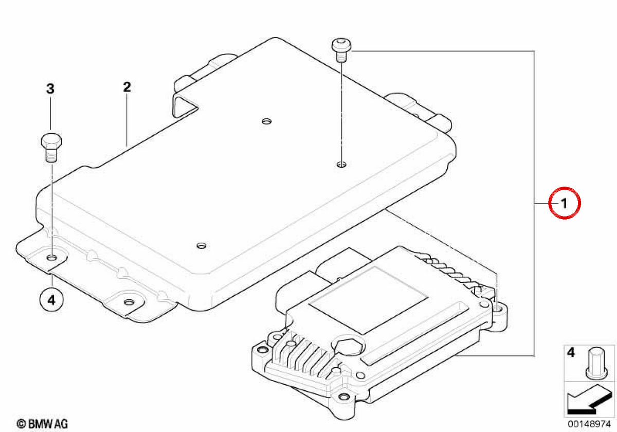 OEM 27607607980 transfer box control module for BMW E90, E91, E92, E60, E61. Original BMW.