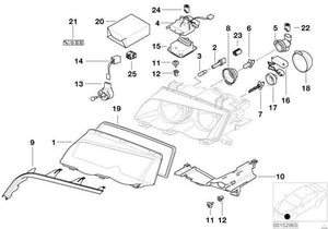 Fernlichtabdeckung für BMW E46. Original-Ersatzteile