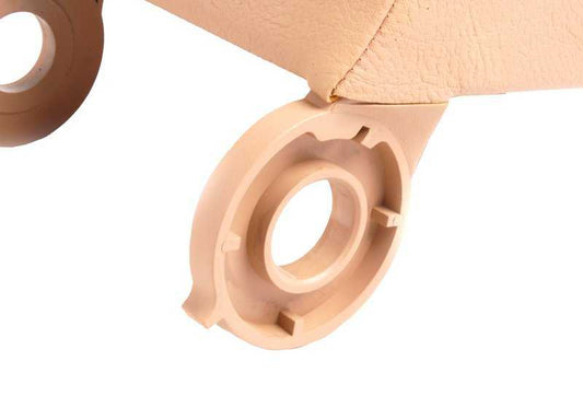 Reposabrazos central en símil cuero beige claro OEM 51168229233 para BMW E46. Recambio original BMW.