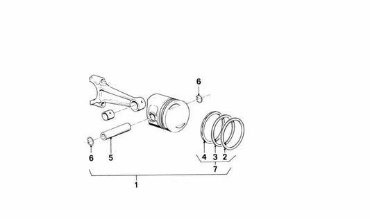 Juego de segmentos de pistón OEM 11251464586 para BMW Motorrad K 1100 LT (89–99) y K 1100 RS (92–96). Repuesto original BMW Motorrad.