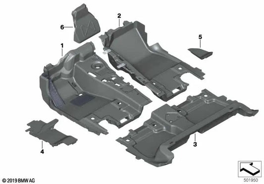 Bodenverkleidung à l'arrière pour BMW XM G09 (OEM 51475A22EA5). BMW d'origine.