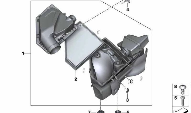 OEM admission silencer 13718635100 for BMW G20, G21, G22, G23. Original BMW.