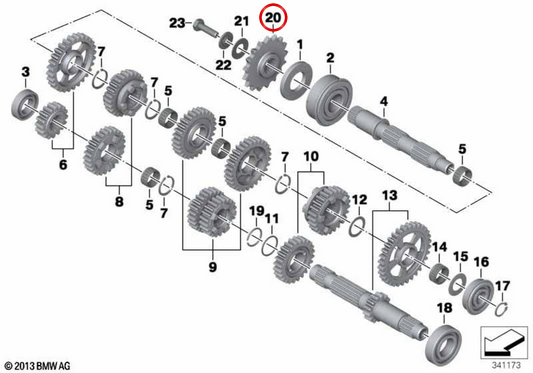 Rear chain sprocket OEM 27717708480 for BMW F700GS, F650GS, F800GS motorcycles. Original BMW Motorrad.