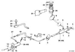 Tubería de freno OEM 21521159354 para BMW Serie 5 E34 (518i, 520i, 525i) transmisión manual. Original BMW.