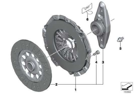 Juego de embrague OEM 21207573791 para BMW E90, E91, E92, E93, E60, E61, X3 E83... y más. Original BMW.