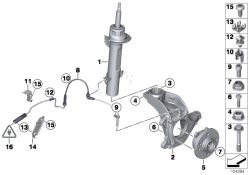 Muelle-amortiguador delantero derecho OEM 31316782210 para MINI R56, R56 LCI. Original MINI.