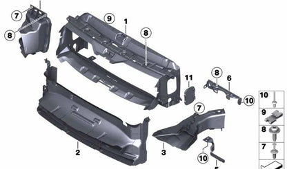 Deflector de aire inferior OEM 51748054228 para BMW F30 y F31 (316d con motores N47, N13, N20, B47). Original BMW.