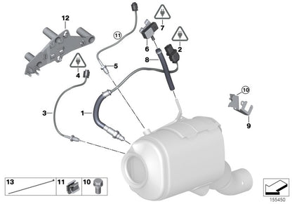 Sensor de temperatura OEM 13627809158 para BMW E90, E91, E92, E60, E61, E63, E64, E65, E70, E71. Sensor original BMW para escape, emisiones o motor según modelo. Original BMW.