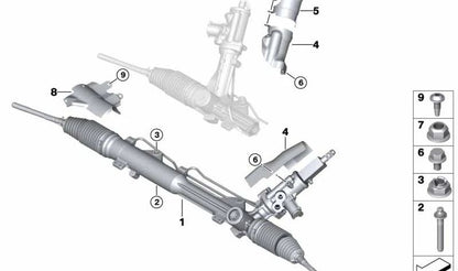 Protecteur thermique pour la direction zipper OEM 32102283026 pour BMW E90, E91, E92, E93. BMW d'origine.