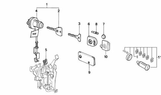 Chave direita OEM 51211881440 para BMW E23. BMW original.