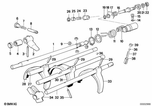 Série de seletor de engrenagem BMW 3 E30, 5 E12 E28 Series, 6 E24 Series, 7 E23 Series (OEM 23311205251). BMW original.