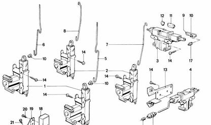 Motor de cierre centralizado para puerta trasera OEM 51261373184 para BMW E30, E23. Original BMW.