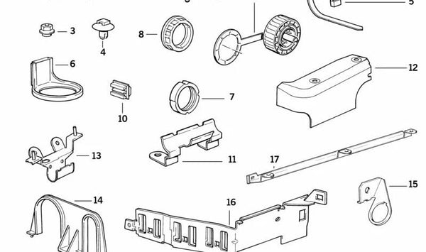 Soporte sujeción cableado OEM 12521711244 para BMW E34, E32. Pieza original BMW. Ideal para fijar mazos de cables en el vehículo de forma segura.
