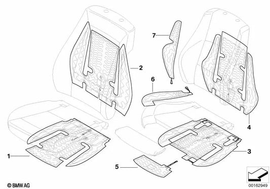 Heizelement für die Unterstützung von Oberschenkel für BMW 3 E90 -Serie, E90N, E91, E91N, E92, E92N, E93, E93N, X1 E84 (OEM 64116954171). Original BMW