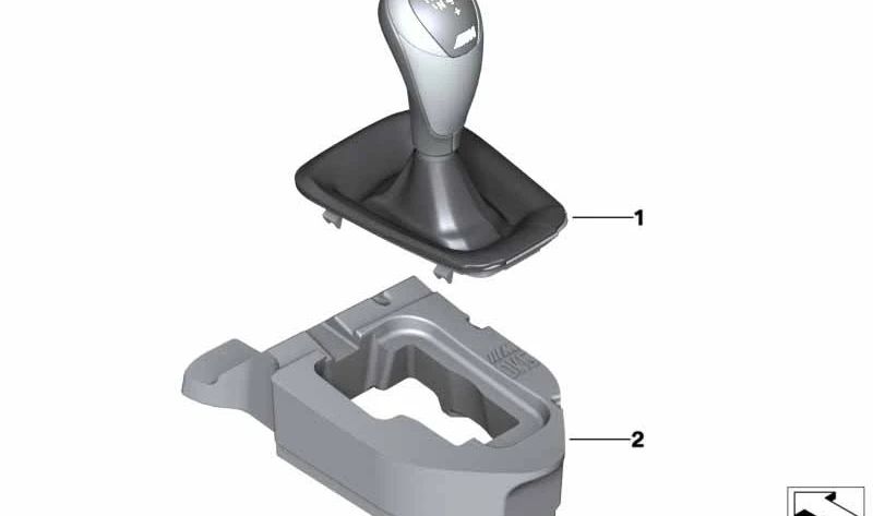 DKG Automatic Gear Shift Knob with Cover OEM 25122283706 for BMW 3 Series (E90, E92, E93). Original BMW