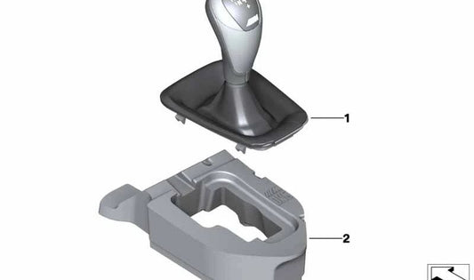 DKG Automatic Gear Shift Knob with Cover OEM 25122283706 for BMW 3 Series (E90, E92, E93). Original BMW