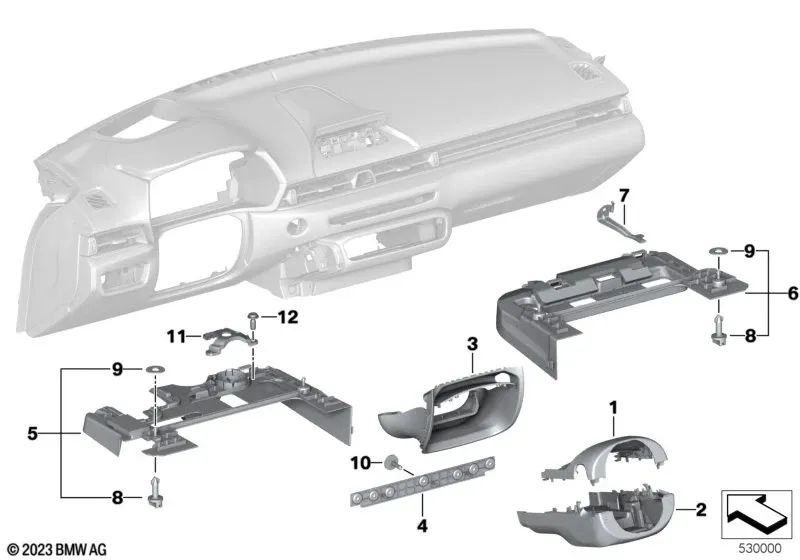 Lower steering column trim for BMW Z4 G29 (OEM 51456807445). Original BMW.