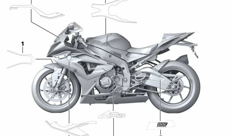 Dekorative Formteile unter farbloser Farbe 51148524567 für BMW Motorrad HP4 K42 (09/2011-07/2014). Originaler BMW Motorrad.