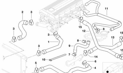 OEM -Kühlsystemschlauch 11531247261 für BMW E36, Z3. Original BMW.