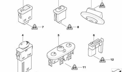 Interruptor de techo corredizo OEM 61316918396 para MINI R50, R53 (One, Cooper, Cooper S). Original MINI.