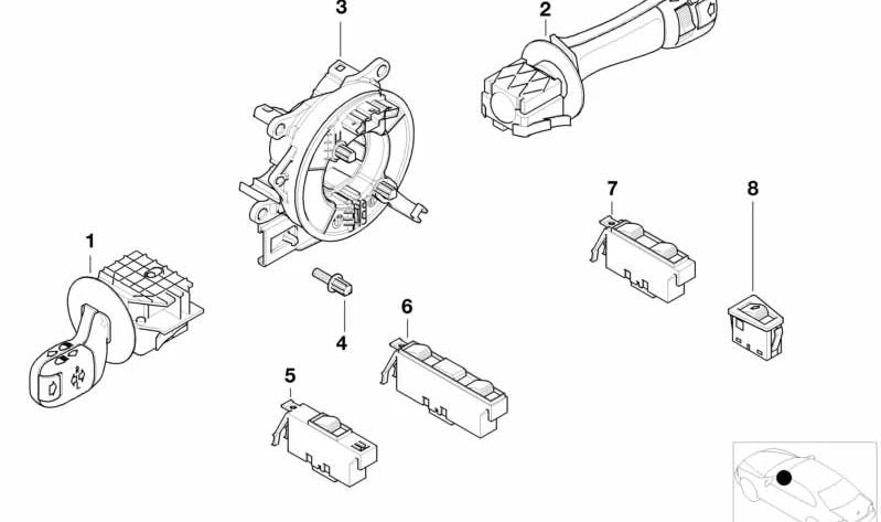 Interruptor alzacristal lado conductor OEM 61316902184 para BMW Serie 3 E46 (316i, 318i, 320i, 323i, 328i)... y más. Original BMW.